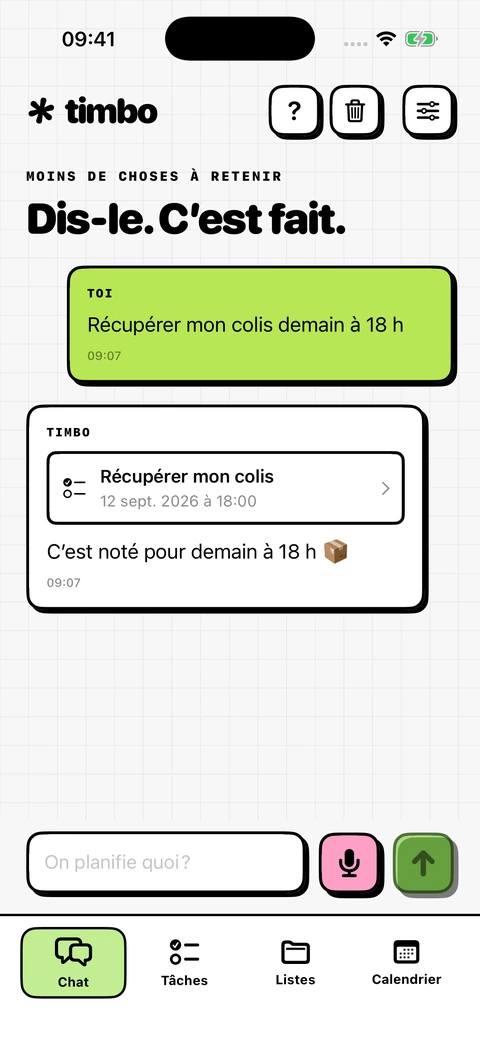 Timbo le chat transforme une demande de retrait d'un colis en rappel