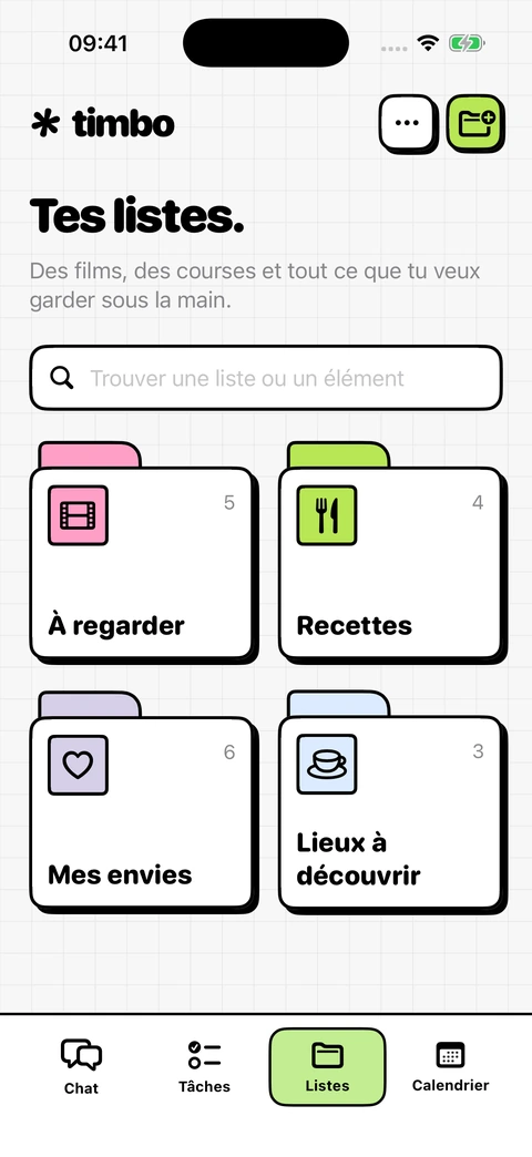 Une liste pour tout