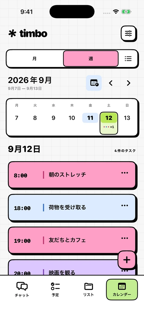 あなたの 1 週間の概要