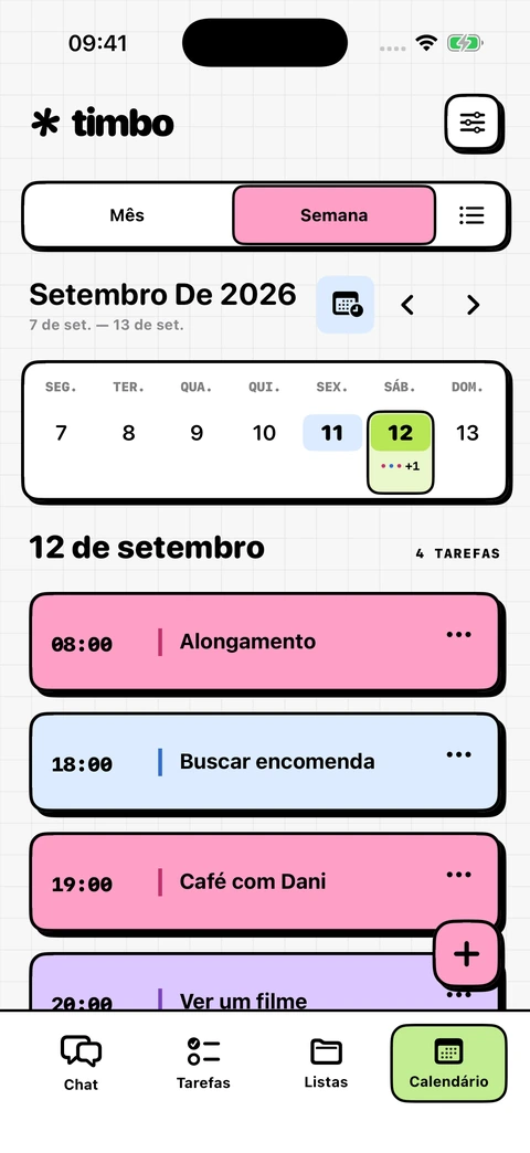 Resumo da sua semana